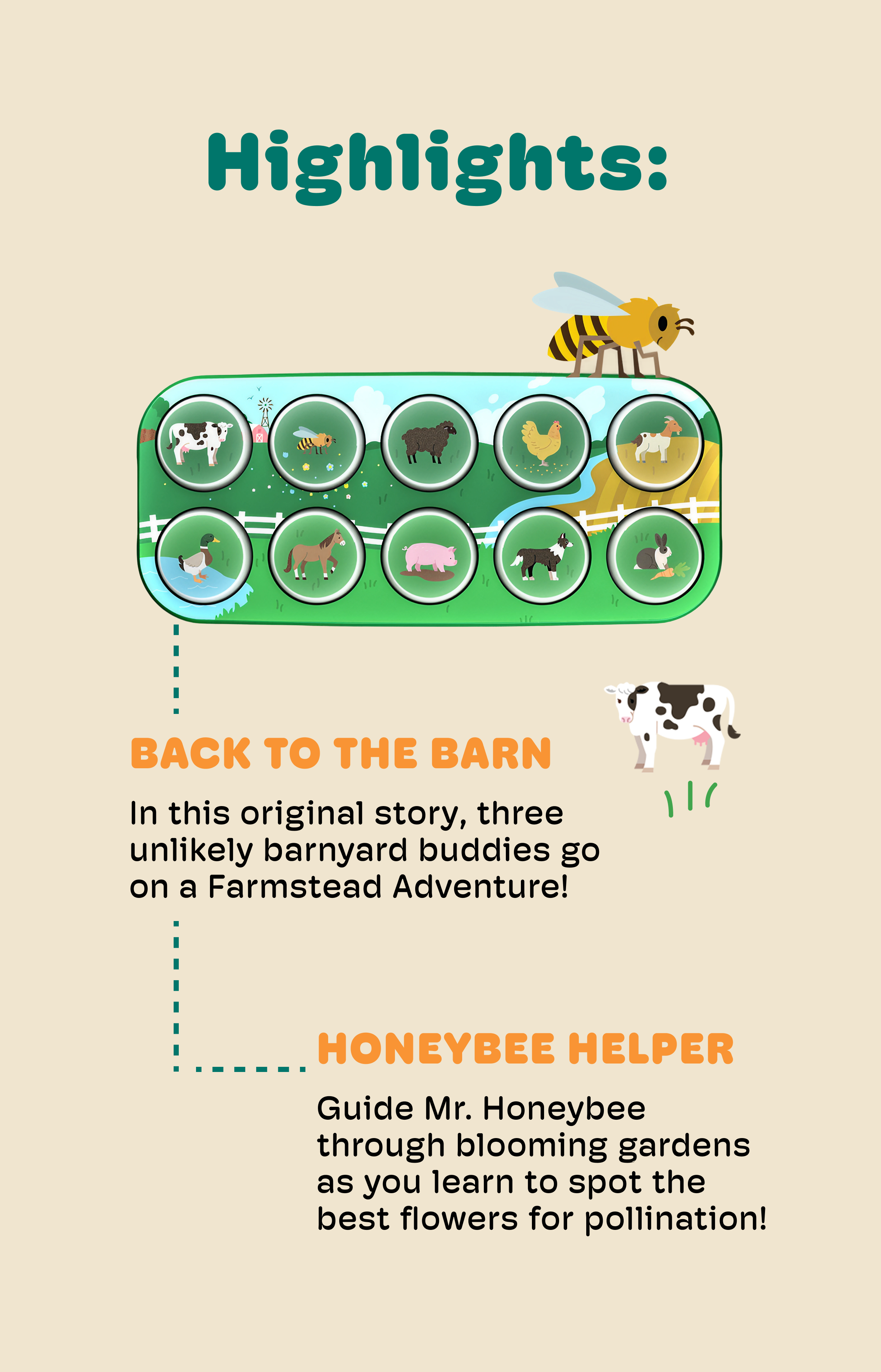 Farm Toppo with Highlight Text and Illustrations
