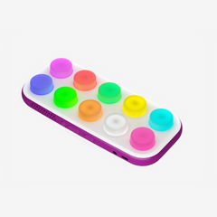Colorful light up buttons on Boppo Tablet on a white background