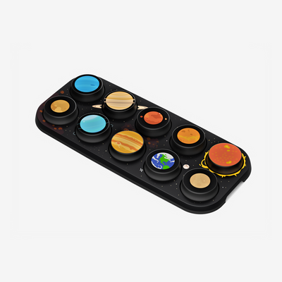 Toy Toppo of the solar system with colorful planets 