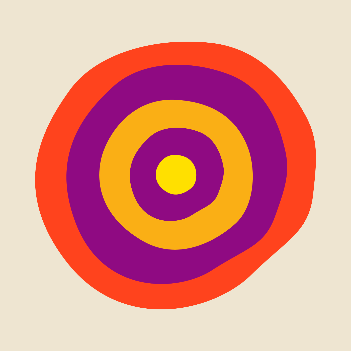 Colorful concentric circles on a beige background