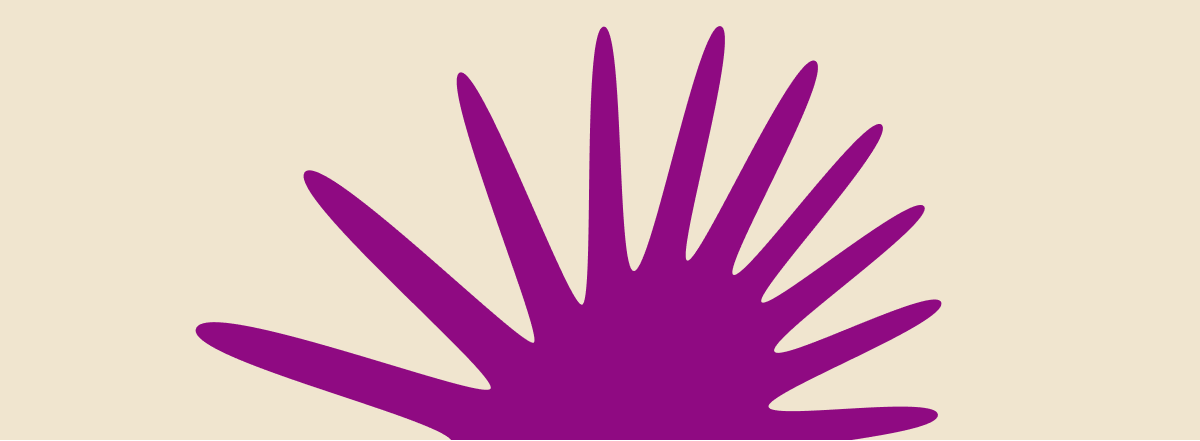 Purple abstract design on a beige background